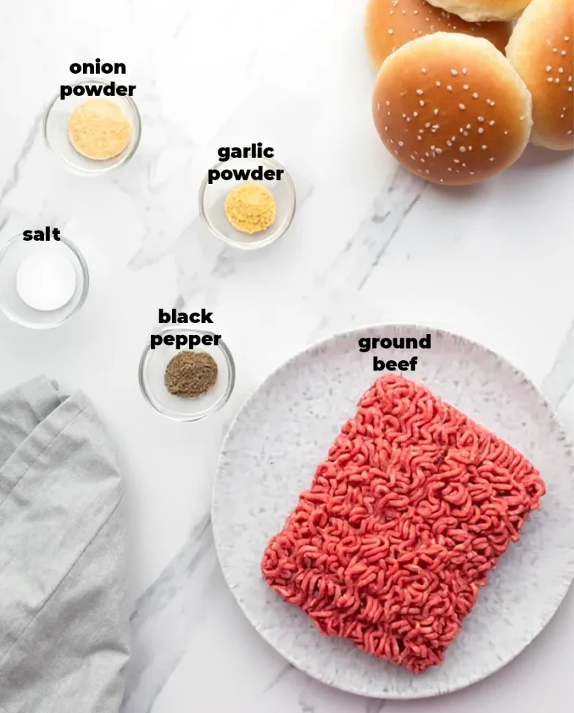 Air Fryer Hamburgers ingredients