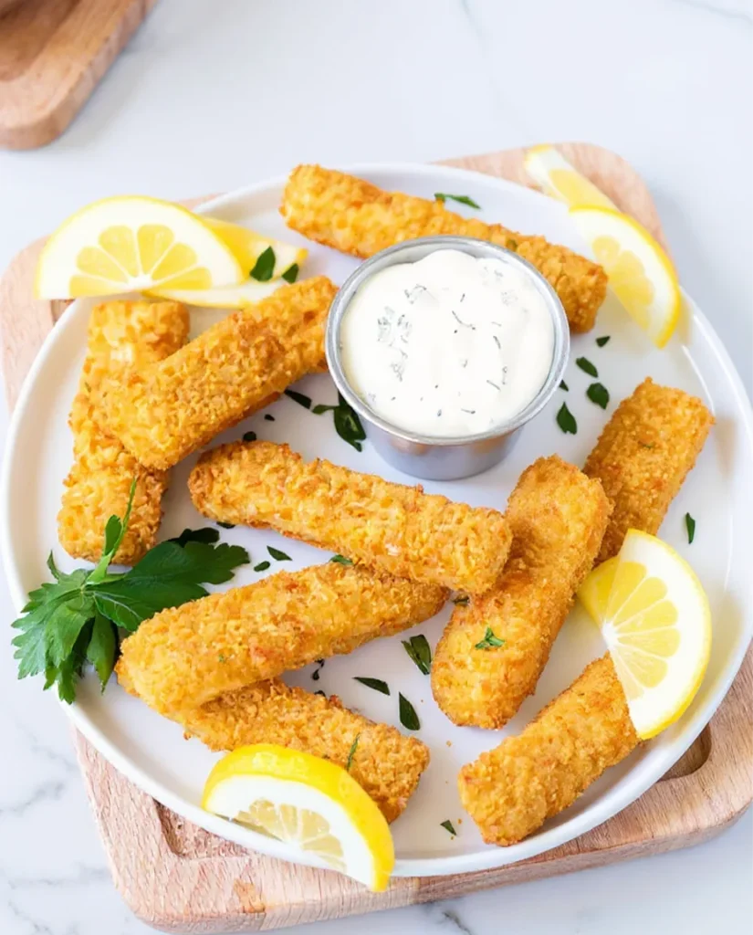 Frozen Fish Sticks in Air Fryer serving