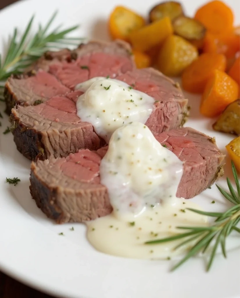 Grilled Beef Tenderloin serving