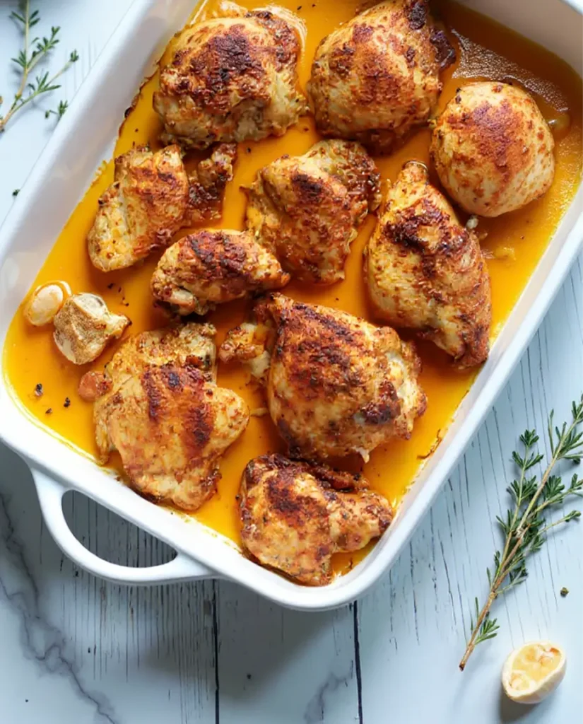 Roast Chicken Thighs in Oven serving