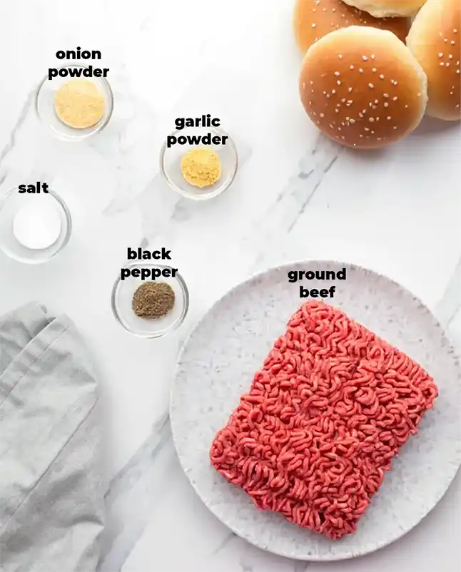 Air Fryer Hamburgers ingredients