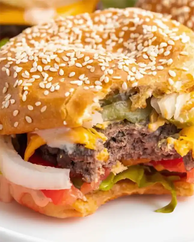 Air Fryer Hamburgers serving