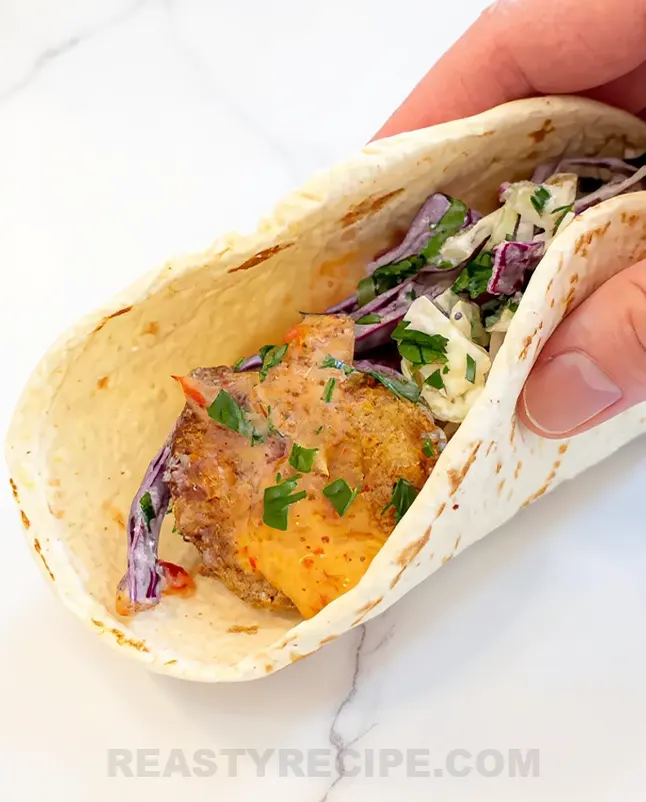 Bang Bang Shrimp Tacos serving