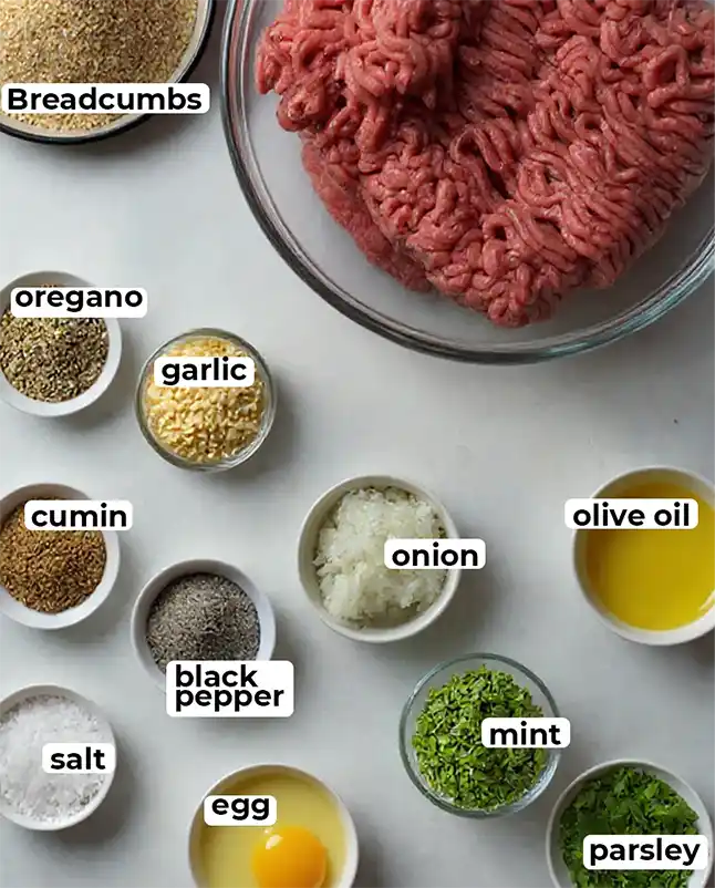 Greek Lamb Meatballs ingr