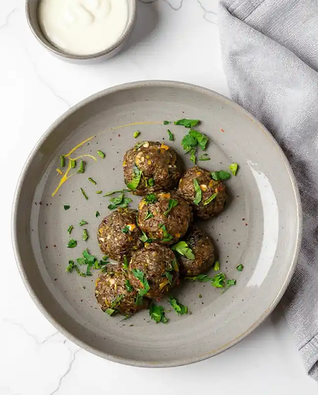 Greek Lamb Meatballs serv