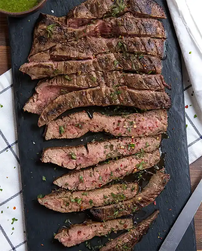 Grill Flank Steak with Overnight Marinade serving