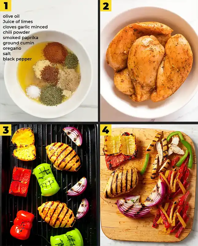 Grilled Chicken Fajitas prep