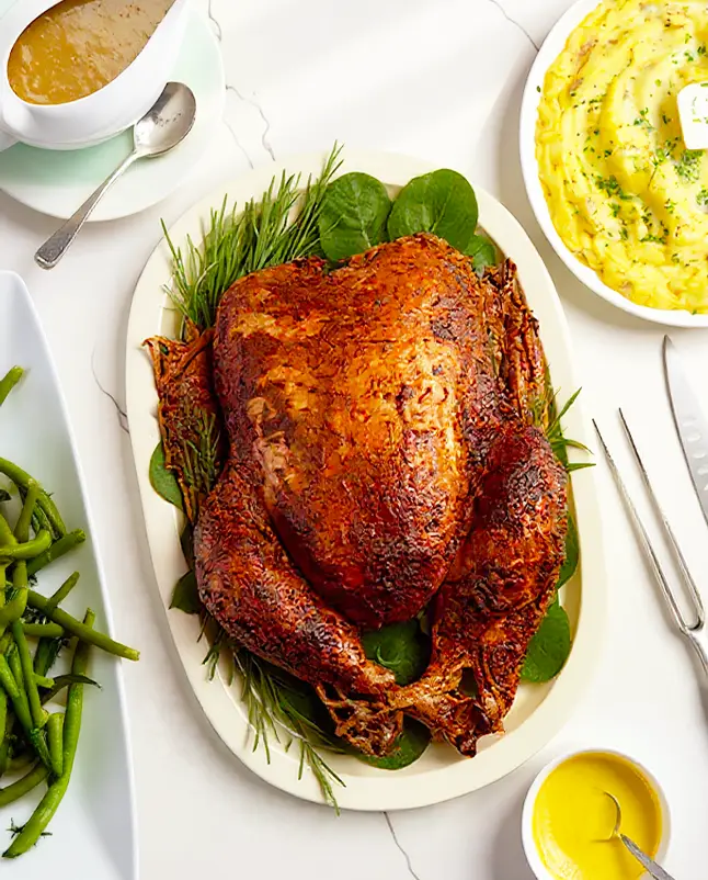 Mustard Glazed Smoked Whole Turkey