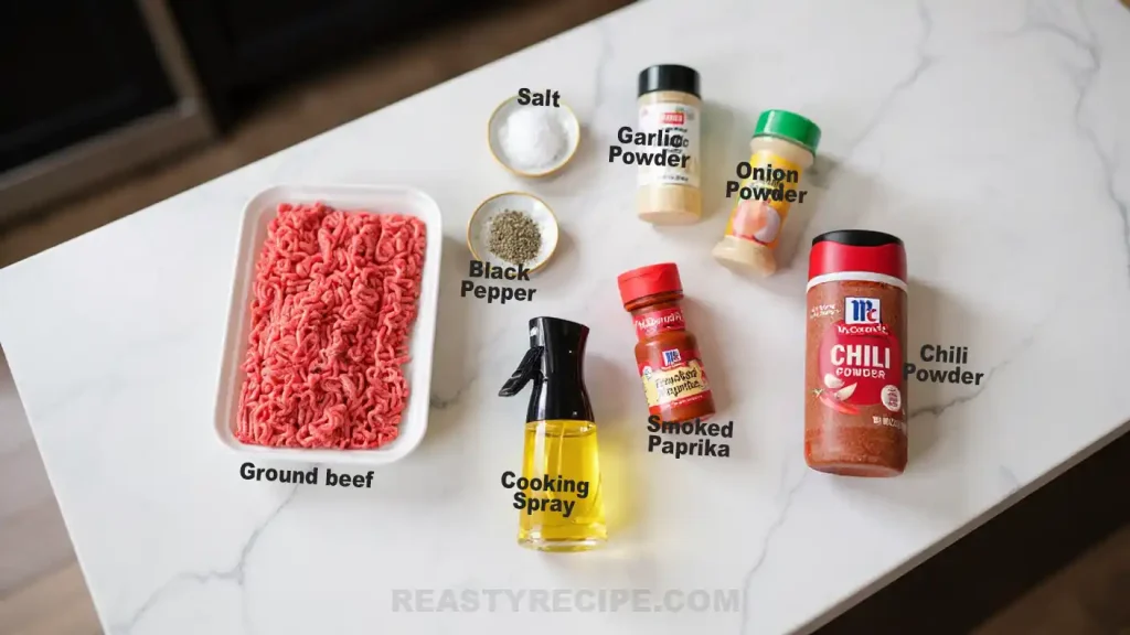 ground beef in air fryer ingr