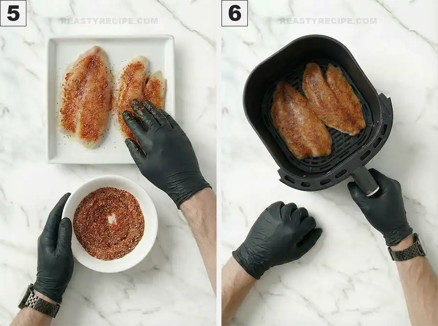 Air fryer frozen Tilapia inst003