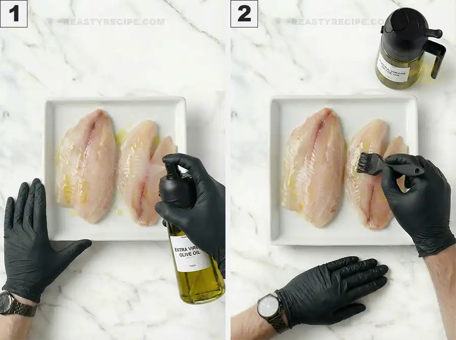 Air fryer frozen Tilapia inst01