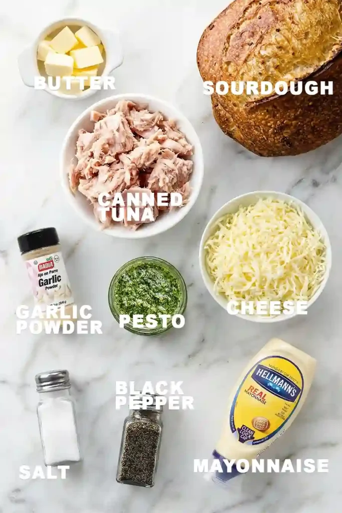 Tuna Pesto Grilled Sandwich ingr